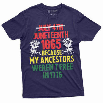 Juneteenth T-shirt 1865 Black Freedom Tee Shirt Jubilee day Black freedom day Mens Womens T-shirt Black 4th of July Tee