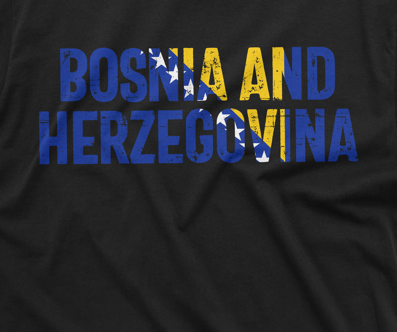 Bosnia and Herzegovina T-shirt  zastava Bosne i Hercegovine Flag Coat of arms Mens Tee Shirt