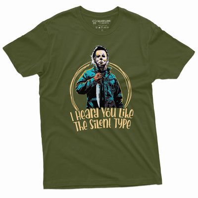 Men's Funny Valentine's day horror inspired T-shirt Michael the silent type funny valentine gift