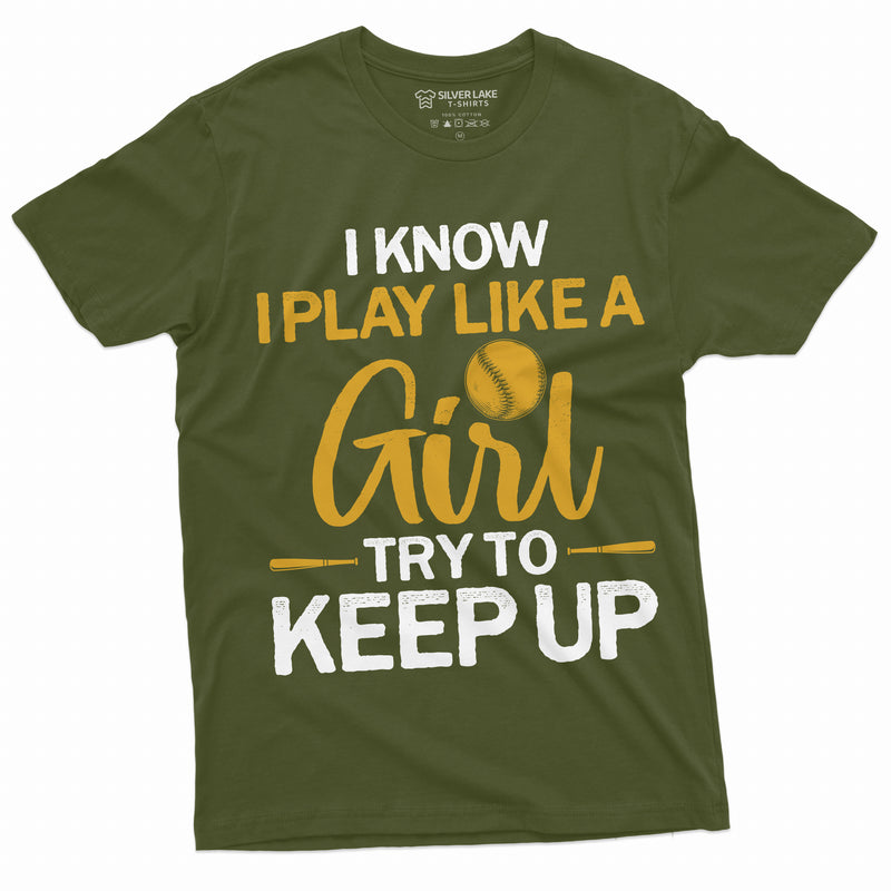 Softball girl T-shirt Womens Unisex American Sports Softball Funny Tee Shirt Gift for Her birthday Shirt Wife Girlfriend Daughter Tee