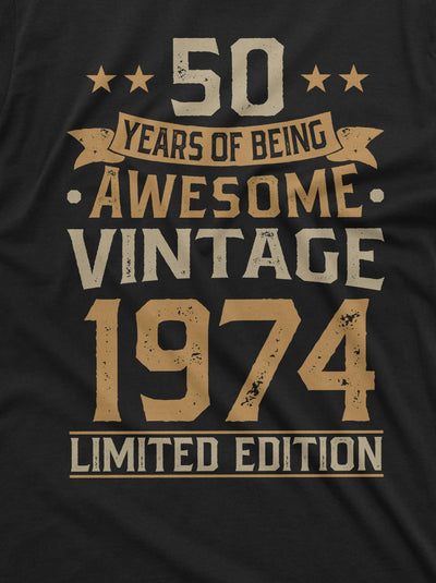 Men's 50 years of being awesome custom add your year T-shirt Birthday unique customizable tee