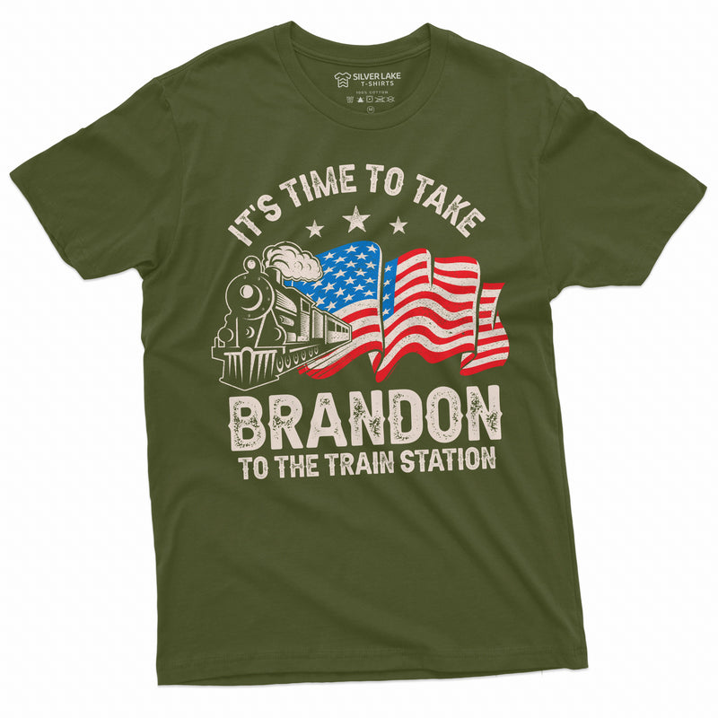 Brandon To The Train Station Shirt Funny Political Tee Anti Joe Biden Shirts Conservative Gifts