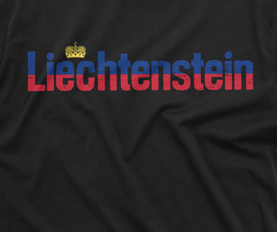 Men's Liechtenstein T-shirt Principality of Liechtenstein Flag Coat of arms Tee Shirt