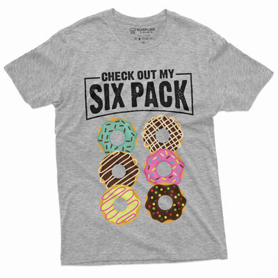 Men's Funny Donut Six Pack Workout Shirt Gym Funny Tee For Him Birthday Gift Humor Tee