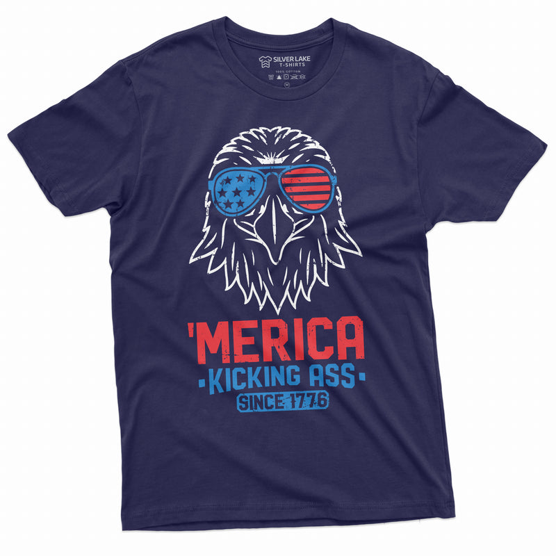 USA Eagle Merica Tee Shirt Mens Cool 4th of July 1776 independence patriotic Tee Shirt Unisex Mens Womens fourth party Tee Shirt