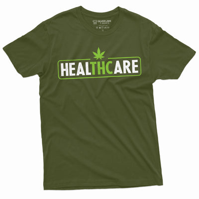 Men's weed Marijuana T-shirt THC Healthcare Funny Tee for Him