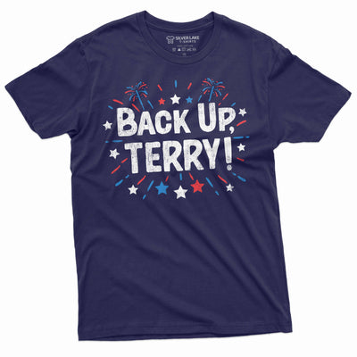 Men's Funny 4th of July shirt Back Up Terry Tee Shirt Wheelchair Put It In Reverse Terry Tee Shirt