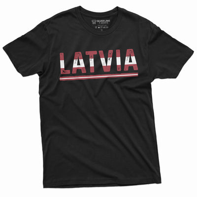 Men's Latvia T-shirt Latvian Flag Coat of arms Tee Shirt independence day heritage Tee Shirt Baltic Country Tee