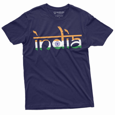 India T-shirt Bh?rat Ga?ar?jya Men's Tee Shirt Indian Flag Coat of arms tee shirt tee