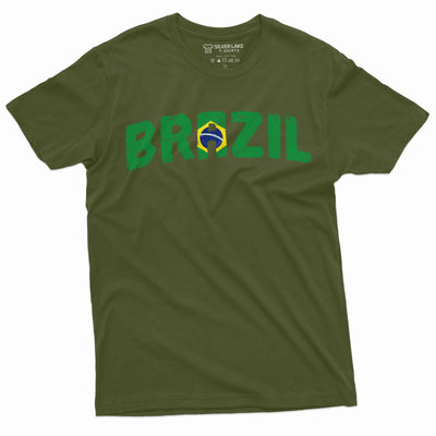 Men's Brazil T-shirt Brazilian Coat of arms flag Tee Womens Unisex Shirt Soccer Football Tshirt Brasil Tee shirt