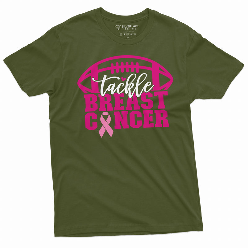 Tackle Breast Cancer T-shirt Womens Mens Unisex Awareness Tee Shirt Fight Cancer Sports Tee Shirt Awareness day Tee - SilverLakeTshirts