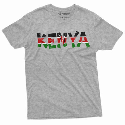 Men's Kenya T-shirt Jamhuri ya Kenya Kenyan Flag coat of arms country nation independence day tee