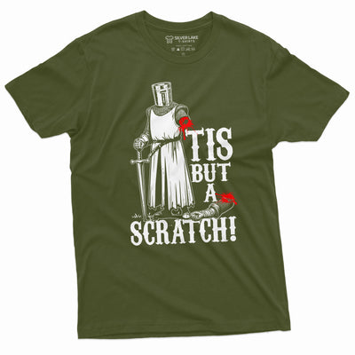 Men's Funny Tis but a scratch medieval warrior knight T-shirt Funny Gift sarcasm sarcastic Tee shirt