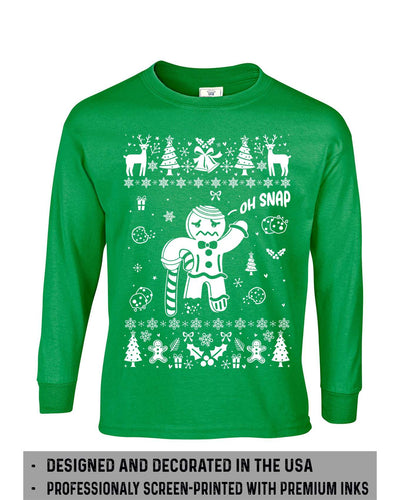 Couple Christmas funny outfits Men's Green Women's red ugly sweater party long sleeve shirts gingerbread cookies matching t-shirts