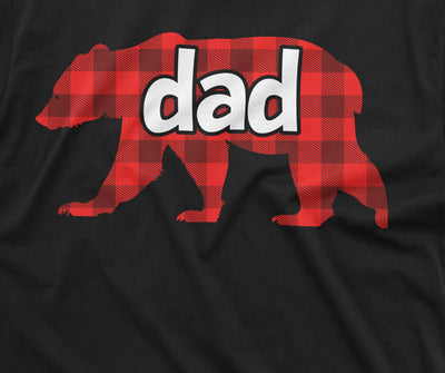 Men's Father Dad T-shirt | Bear with Pijama Stripe Papa Tee Shirt | Father's day Christmas Gift