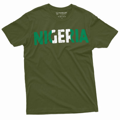 Men's Nigeria T-shirt Nigeria flag coat of arms country tee shirt Patriotic Tee