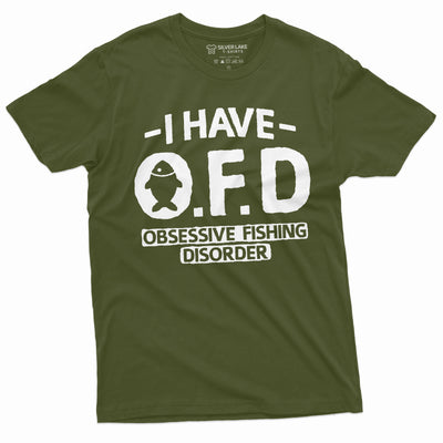 Men's Funny Fishing OFD Obsessive Fishing Disorder Tee Shirt For Him Birthday Fathers day Fisherman Gifts for Him