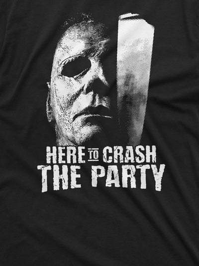 Funny Here To Crash The Party Shirt Halloween Movie Inspired Shirt Serial Killer Shirt Horror Tee