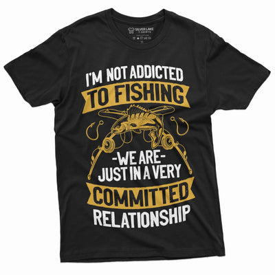 Men's Funny Fishing T-shirt Addicted to Fishing Grandpa Dad husband Gift Shirt Fisherman shirt Birthday Gift ideas