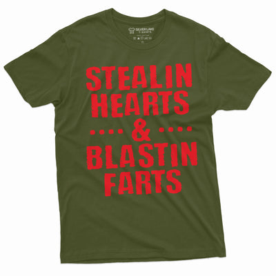 Valentine's day T-shirt Funny Stealing hearts and blasting farts Humorous Valentines gifts Tee